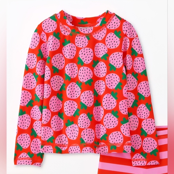 Hanna Andersson Other - Hanna Andersson Girls Strawberry Rash Guard Shirt Swim Top UV Sz 5